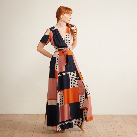 Anthropologie The Odells Wrap Maxi Dress - Picture 4 of 9
